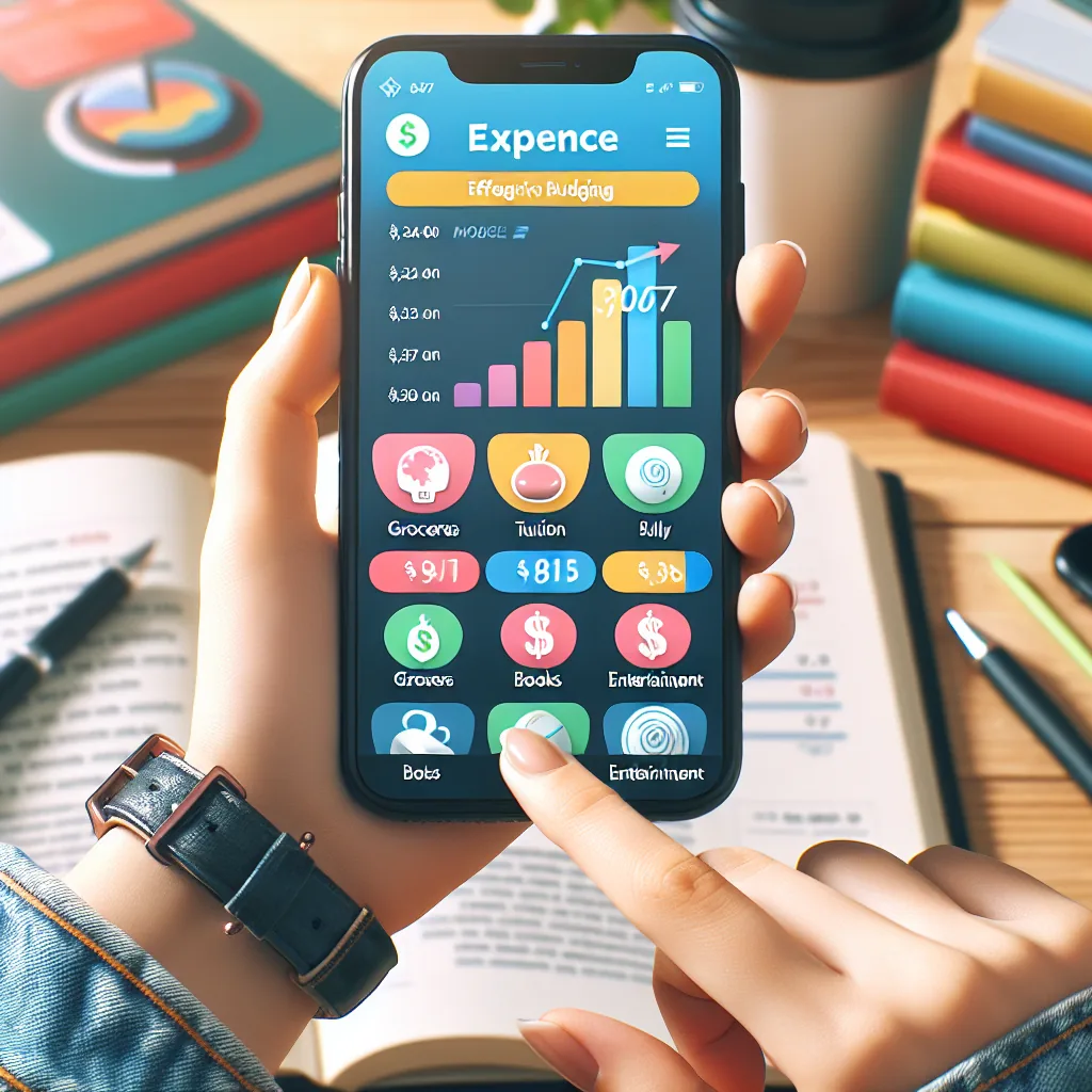Persona usando el móvil con una app de finanzas personales para gestionar su presupuesto en 2026