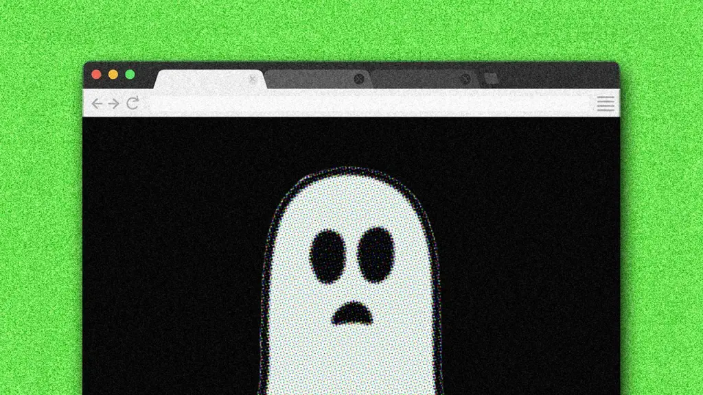 Ilustración de un fantasma en una ventana de navegador, representando el fenómeno del software SaaS fantasma que sigue cobrando sin usarse