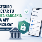 Imagen sobre la seguridad al conectar una cuenta bancaria a una aplicación financiera mediante Open Banking y acceso protegido.